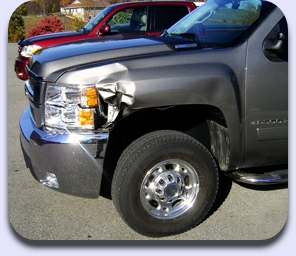 Vehicle with fender damange