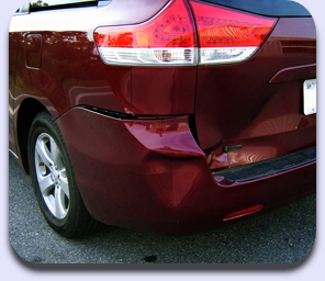 Car with rear bumper damage